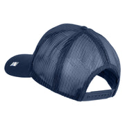 Air Force Veteran Text Embroidered Solid Cotton Twill Mesh Prostyle Cap - Navy OSFM