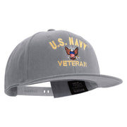 Licensed US Navy Veteran Embroidered Flexfit Snapback Style Cap - Dk-Grey OSFM