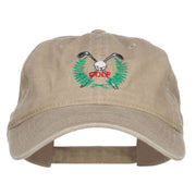 Golf Club Ball Crest Embroidered Washed Cap