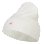 Mini Flamingo Embroidered Short Beanie