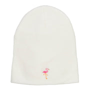 Mini Flamingo Embroidered Short Beanie