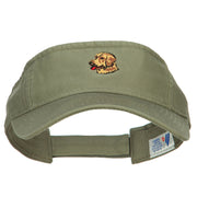 Golden Retriever Head Embroidered Pro Style Cotton Washed Visor