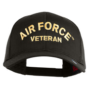 Air Force Veteran Text Embroidered Solid Cotton Twill Mesh Prostyle Cap - Charcoal OSFM