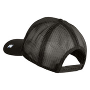 Air Force Veteran Text Embroidered Solid Cotton Twill Mesh Prostyle Cap - Charcoal OSFM
