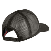 Air Force Veteran Text Embroidered Solid Cotton Twill Mesh Prostyle Cap - Charcoal OSFM
