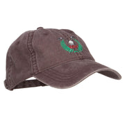 Golf Club Ball Crest Embroidered Washed Cap