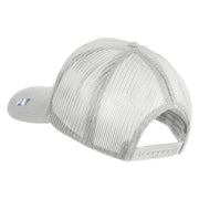 Air Force Veteran Text Embroidered Solid Cotton Twill Mesh Prostyle Cap - White OSFM