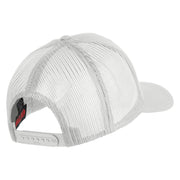 Air Force Veteran Text Embroidered Solid Cotton Twill Mesh Prostyle Cap - White OSFM