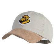 Golden Retriever Patched Suede Bill Washed Pigment Dyed Cap - Beige Tan OSFM