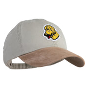 Golden Retriever Patched Suede Bill Washed Pigment Dyed Cap - Beige Tan OSFM