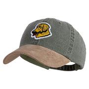 Golden Retriever Patched Suede Bill Washed Pigment Dyed Cap - Olive Tan OSFM