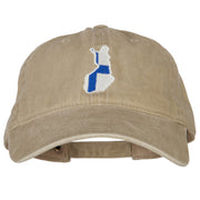 Finland Flag Map Embroidered Washed Cotton Twill Cap