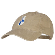 Finland Flag Map Embroidered Washed Cotton Twill Cap