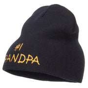 Number 1 Grandpa Embroidered Short Beanie