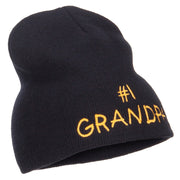 Number 1 Grandpa Embroidered Short Beanie