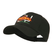 Football Field Goal Post and Ball Embroidered Cap