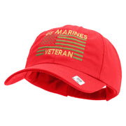 US Marines Veteran Flag Design Embroidered 6 Panel Unstructured Cotton Twill Cap Made in USA - Red OSFM