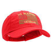 US Marines Veteran Flag Design Embroidered 6 Panel Unstructured Cotton Twill Cap Made in USA - Red OSFM