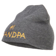 Number 1 Grandpa Embroidered Short Beanie