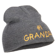 Number 1 Grandpa Embroidered Short Beanie