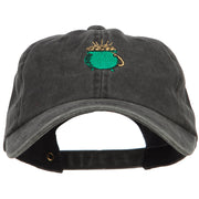 Pot of Gold Embroidered Washed Cotton Cap