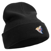 Angelfish Logo Embroidered 12 Inch Long Knitted Beanie - Black OSFM