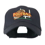 Football Field Goal Post and Ball Embroidered Cap