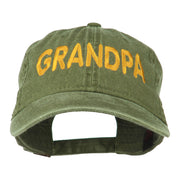 Wording of Grandpa Embroidered Washed Cap