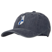 Finland Flag Map Embroidered Washed Cotton Twill Cap