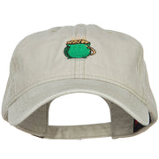 Pot of Gold Embroidered Washed Cotton Cap