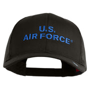 US Air Force Text Embroidered Solid Cotton Twill Mesh Prostyle Cap - Charcoal OSFM