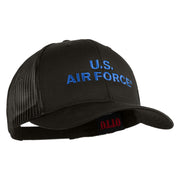 US Air Force Text Embroidered Solid Cotton Twill Mesh Prostyle Cap - Charcoal OSFM
