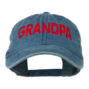 Wording of Grandpa Embroidered Washed Cap