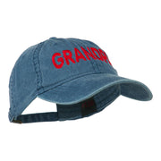 Wording of Grandpa Embroidered Washed Cap