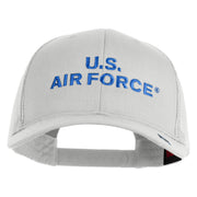 US Air Force Text Embroidered Solid Cotton Twill Mesh Prostyle Cap - White OSFM