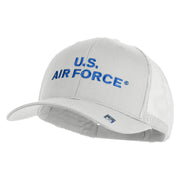 US Air Force Text Embroidered Solid Cotton Twill Mesh Prostyle Cap - White OSFM