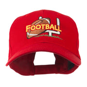 Football Field Goal Post and Ball Embroidered Cap