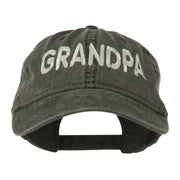 Wording of Grandpa Embroidered Washed Cap