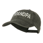 Wording of Grandpa Embroidered Washed Cap