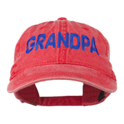 Wording of Grandpa Embroidered Washed Cap