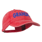 Wording of Grandpa Embroidered Washed Cap