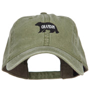 Grandpa Bear Embroidered Washed Cotton Twill Cap