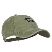 Grandpa Bear Embroidered Washed Cotton Twill Cap