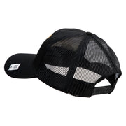 US Marines Veteran Flag Design Embroidered 6 Panel Structured Cotton Twill Mesh Cap Made in USA - Black OSFM