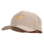 Highland Cattle Solid Cotton Twill 5 Panel Prostyle Snap Cap - Khaki OSFM