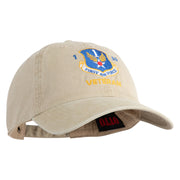 First Air Force Veteran Embroidered Pigment Dyed Cap - Khaki OSFM