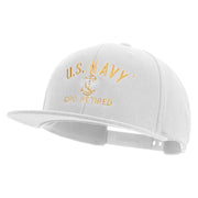 Licensed US Navy USN CPO Retired Embroidered Flexfit Snapback Style Cap - White OSFM