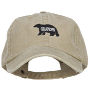 Grandpa Bear Embroidered Washed Cotton Twill Cap