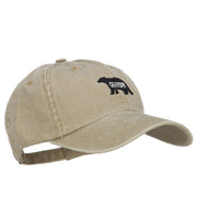 Grandpa Bear Embroidered Washed Cotton Twill Cap