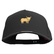 Highland Cattle Solid Cotton Twill 5 Panel Prostyle Snap Cap - Black OSFM